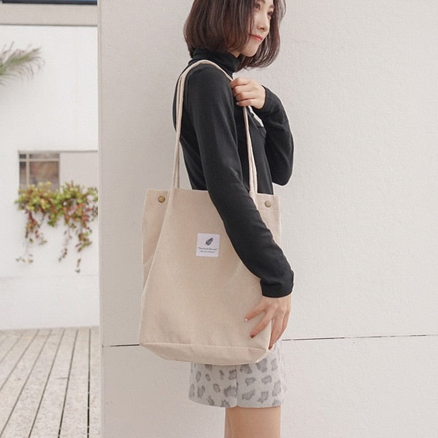 Women Corduroy Canvas Shoulder Bags - PrimeX Collections