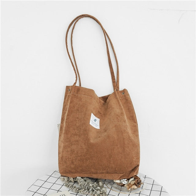 Women Corduroy Canvas Shoulder Bags - PrimeX Collections