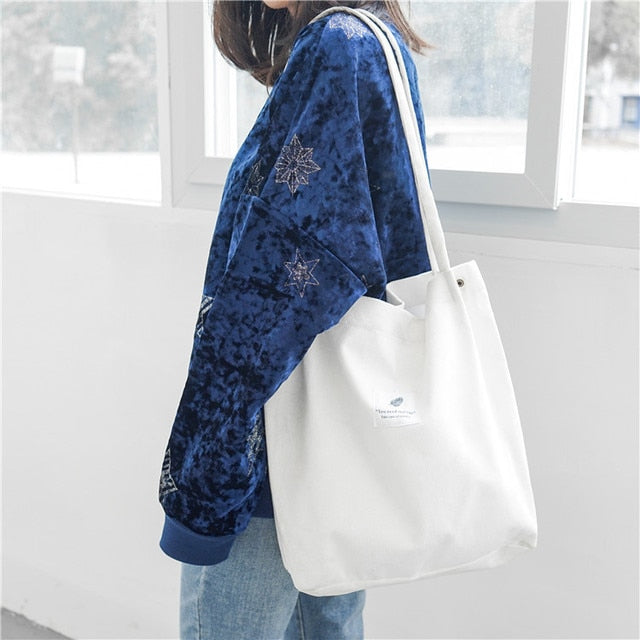 Women Corduroy Canvas Shoulder Bags - PrimeX Collections