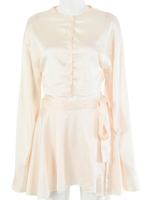 Casual Satin Two Piece Dress Set - PrimeX Collections