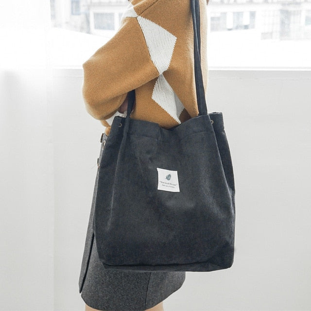 Women Corduroy Canvas Shoulder Bags - PrimeX Collections