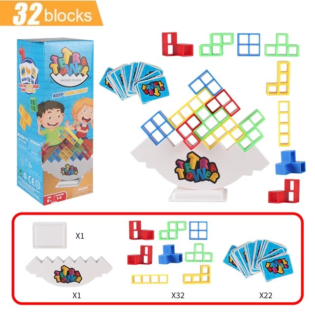 Stacking Blocks Tetra Tower Balance Game - PrimeX Collections
