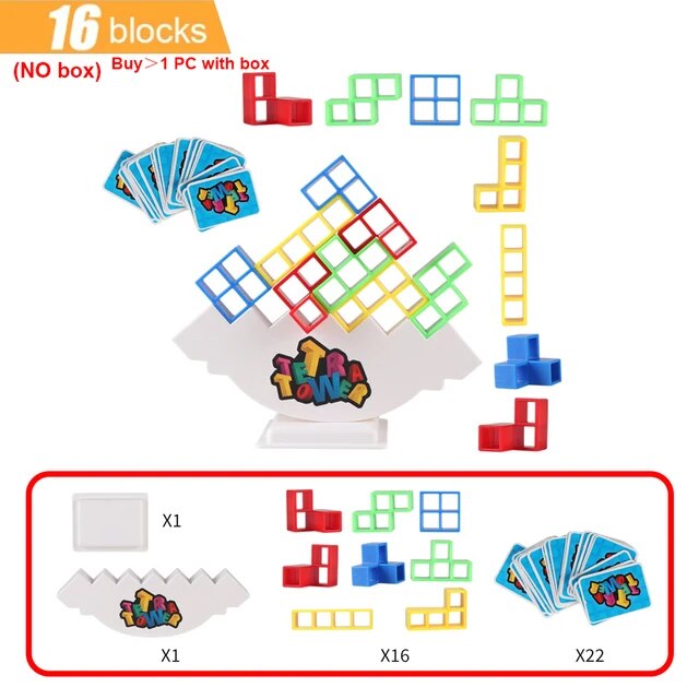 Stacking Blocks Tetra Tower Balance Game - PrimeX Collections