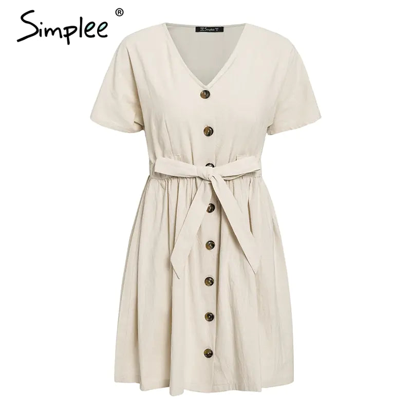 Short V-neck Summer Dresses - PrimeX Collections