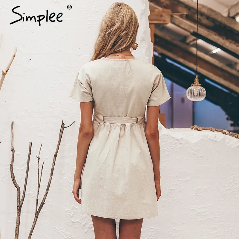Short V-neck Summer Dresses - PrimeX Collections