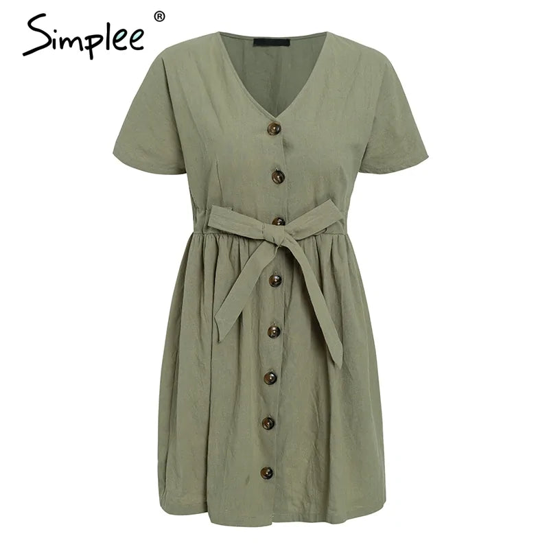 Short V-neck Summer Dresses - PrimeX Collections