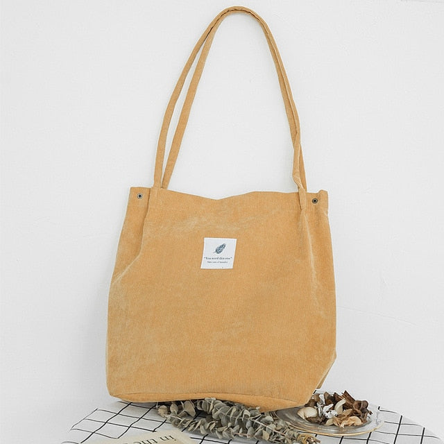 Women Corduroy Canvas Shoulder Bags - PrimeX Collections