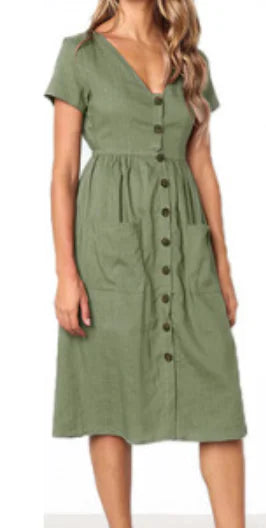 Short V-neck Summer Dresses - PrimeX Collections