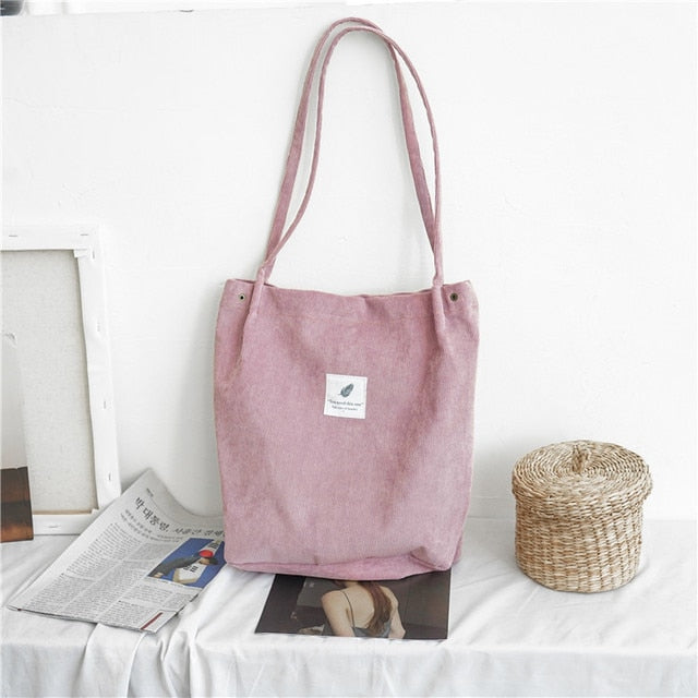 Women Corduroy Canvas Shoulder Bags - PrimeX Collections