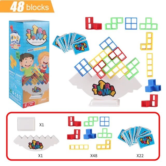 Stacking Blocks Tetra Tower Balance Game - PrimeX Collections