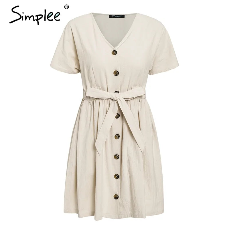 Short V-neck Summer Dresses - PrimeX Collections
