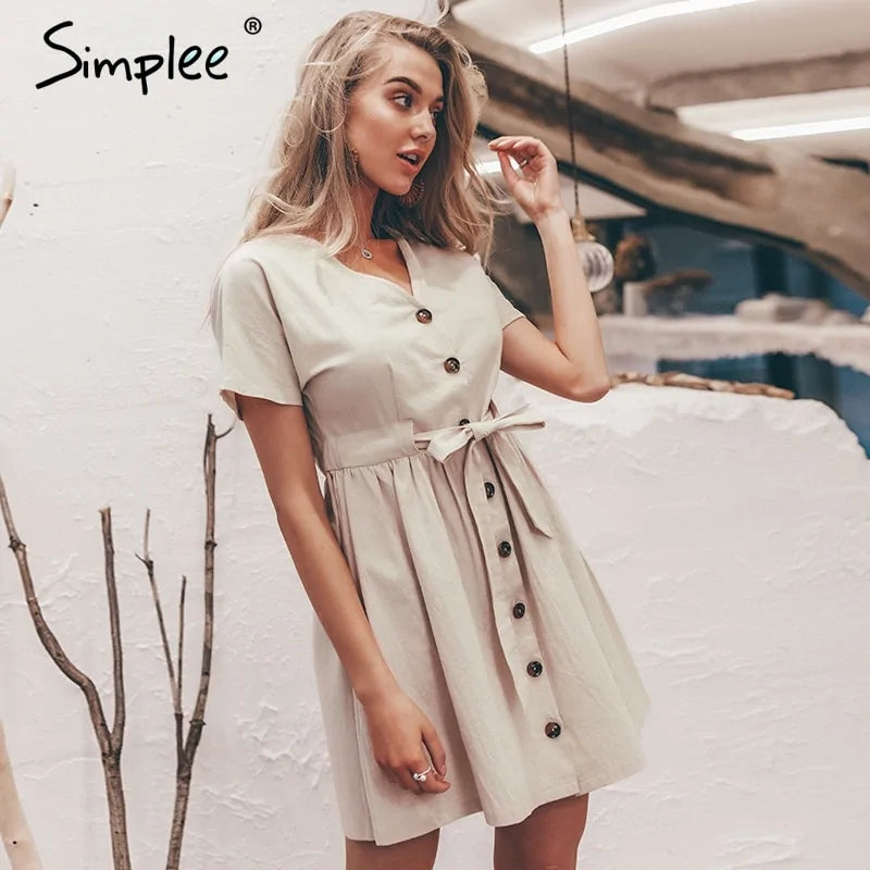 Short V-neck Summer Dresses - PrimeX Collections
