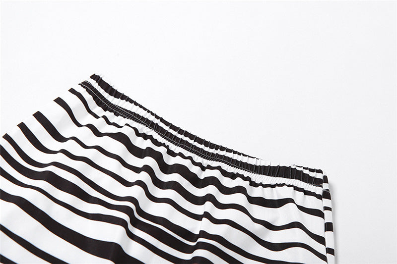 Kendra Striped Two Piece Skirt Set - PrimeX Collections