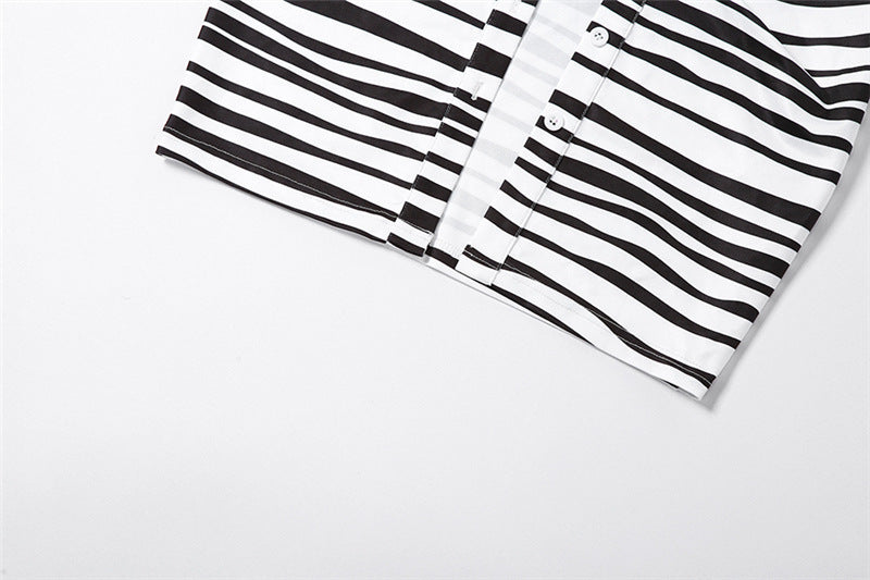 Kendra Striped Two Piece Skirt Set - PrimeX Collections
