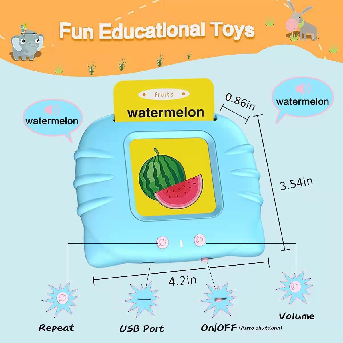 Language Game Talking Flash Cards Toy - PrimeX Collections