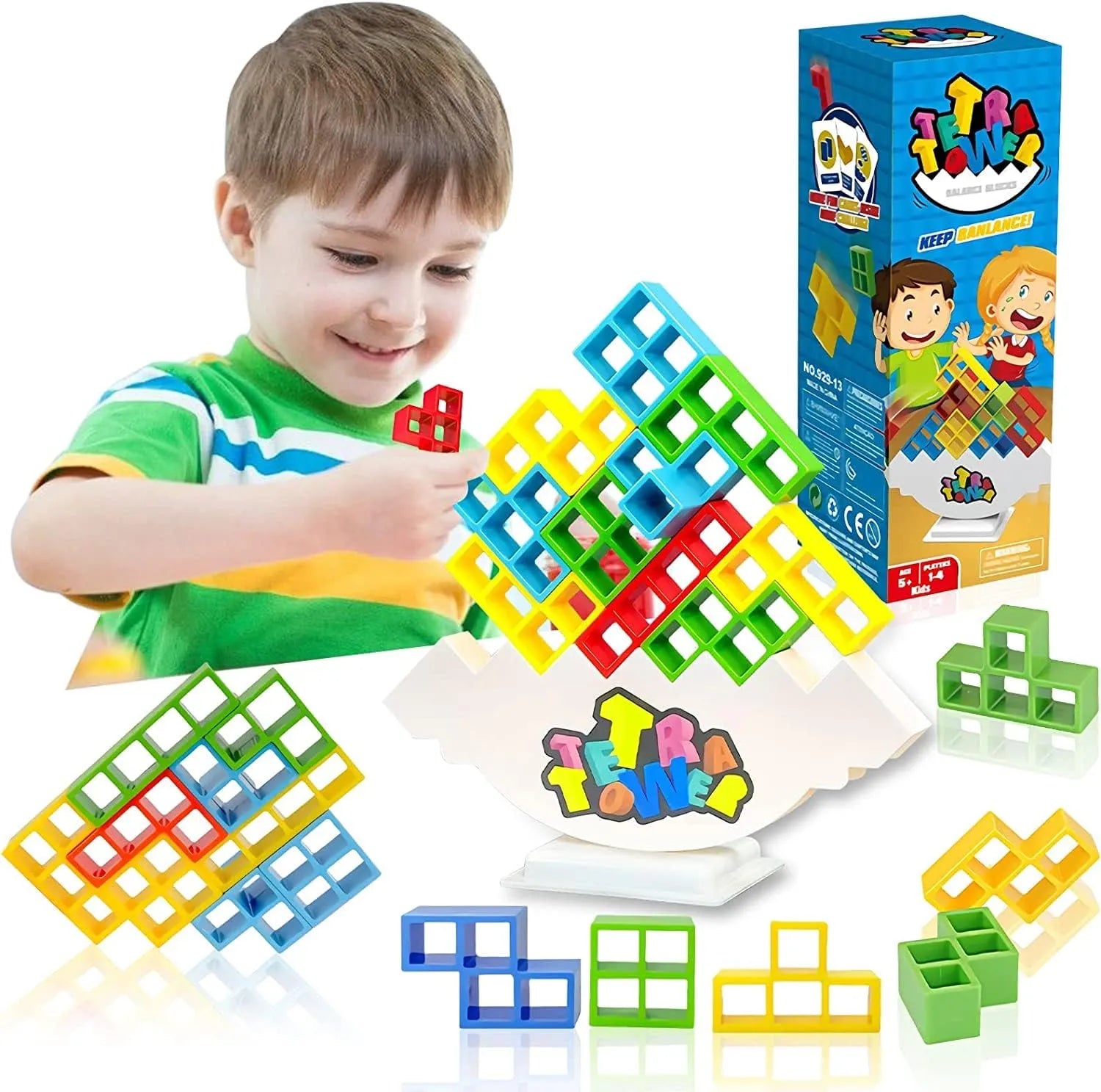Stacking Blocks Tetra Tower Balance Game - PrimeX Collections