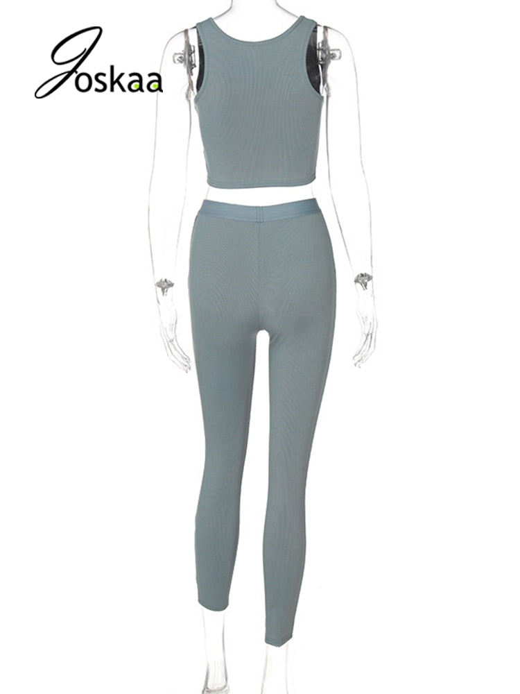 Two Piece Set Solid Pants Suit - PrimeX Collections